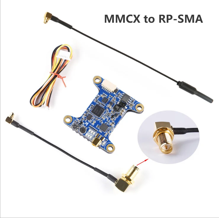 MMCX to RP-SMA IFlight the Force дальний 48CH 5,8G 25 МВт 200 МВт 400 МВт 800 МВт 1000 мВт FPV видеопередатчик VTX с MMCX встроенный самодиагностику с видом от первого лица - Цвет: MMCX to RP-SMA