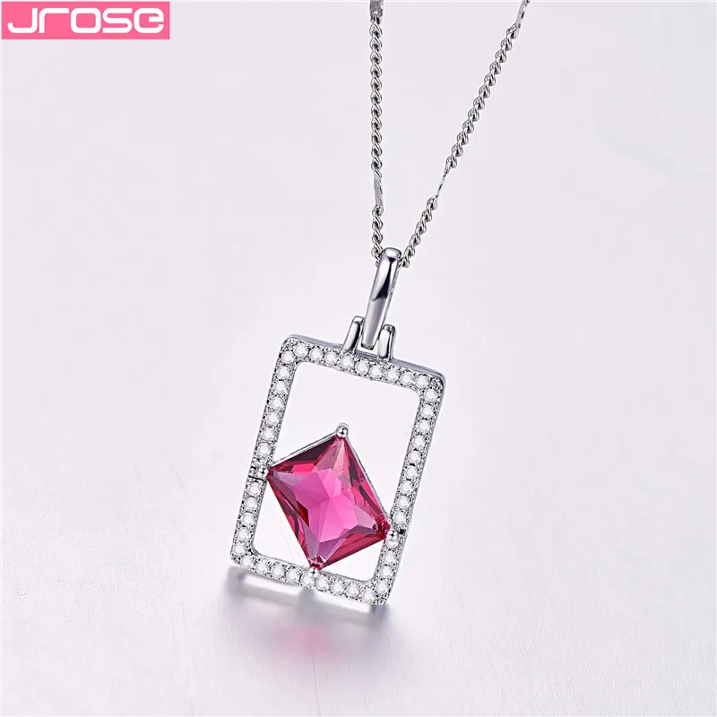 Женское ожерелье с подвеской JROSE простое модное квадратное кристаллами циркония