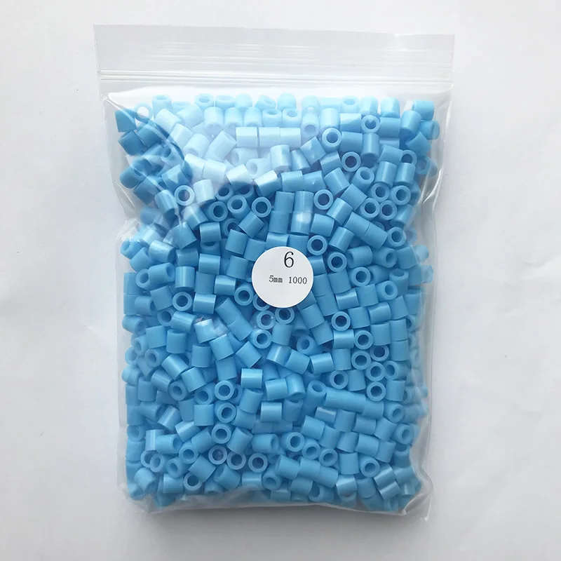 Blue Color 6 1000 Beads/Bag 5mm Perler Artkal Beads 37 Colors Available Material Bag DIY Cartoon Making Tube Colorful Beads Educational Toys - Цвет: Blue Color 6