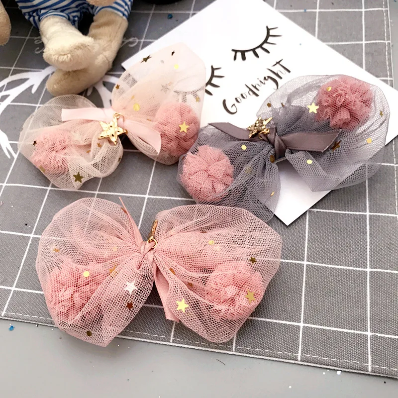 Бутик 15 шт модные марлевые помпоны мяч блестящая Звезда бант милые однотонные