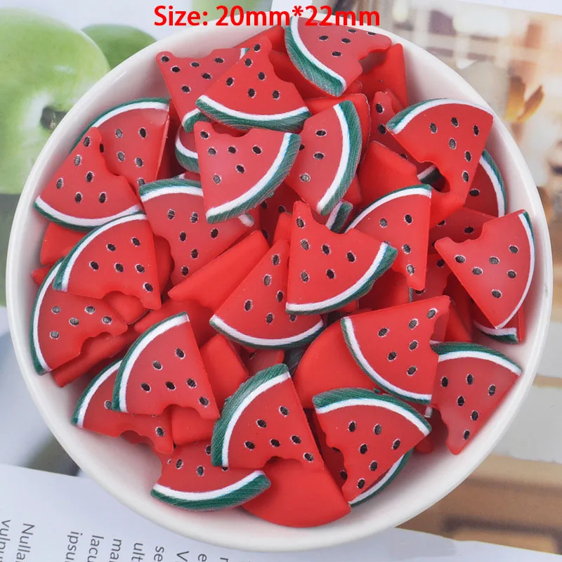 1PCS Watermelon A Фруктовые кусочки, добавки, подвески для слизи, сделай сам, полимерный наполнитель, дополнение, клейкие аксессуары, игрушки, Lizun, комплект глины для моделирования для детей - Цвет: 1PCS Watermelon A