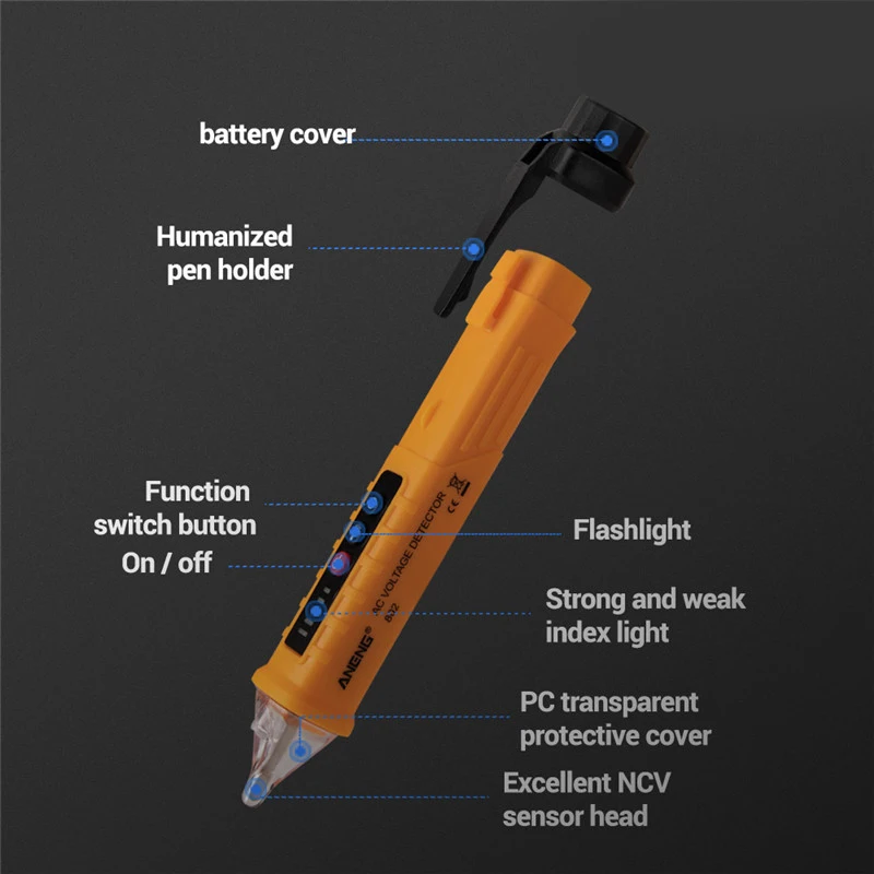 

Newly AC 12~1000V Non-Contact Electric Voltage Alert Detector Test Pen XSD88