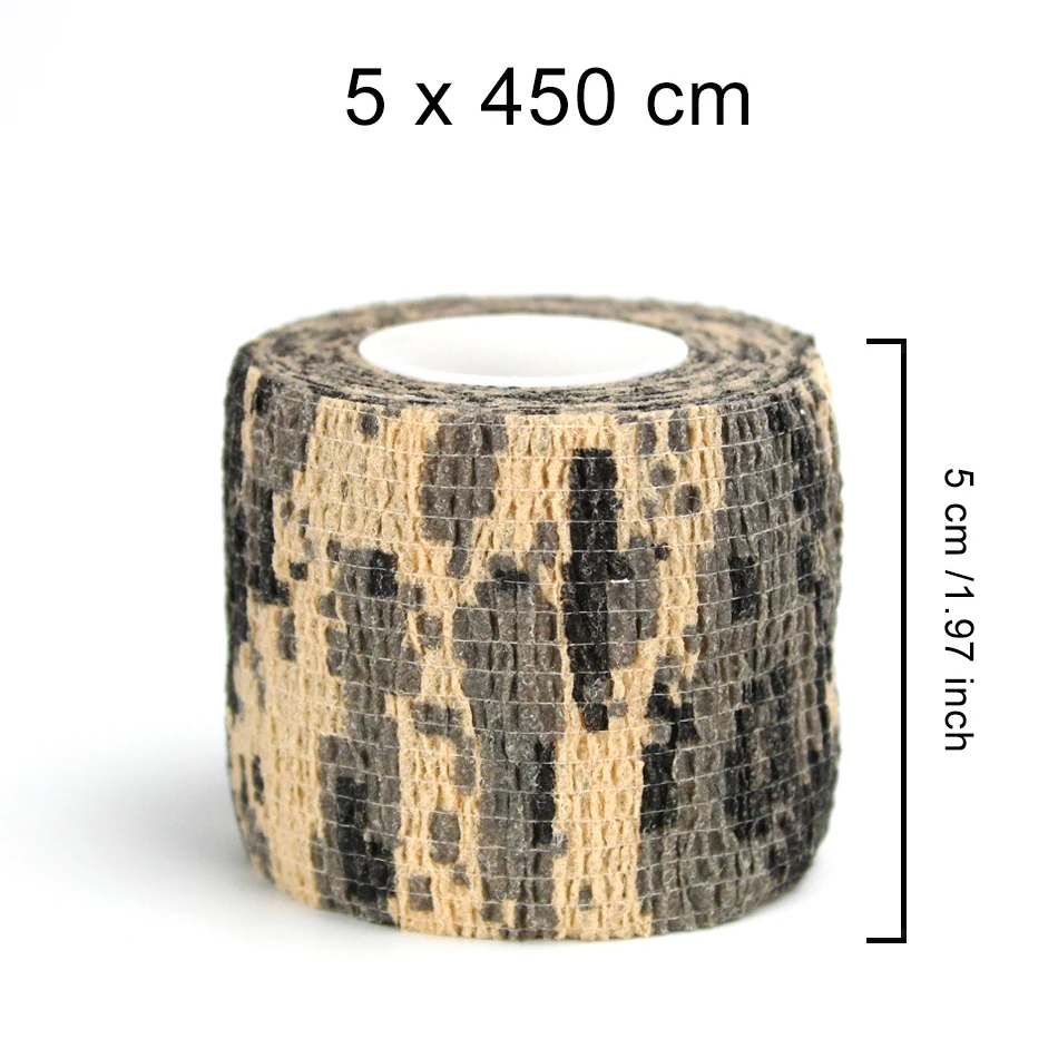 Camo Patter 3 REXCHI 5 см* 450 см самоклеющиеся эластичные бинты нетканый материал лента Защитное снаряжение колено локоть поддержка травма Pad - Цвет: Camo Patter 3