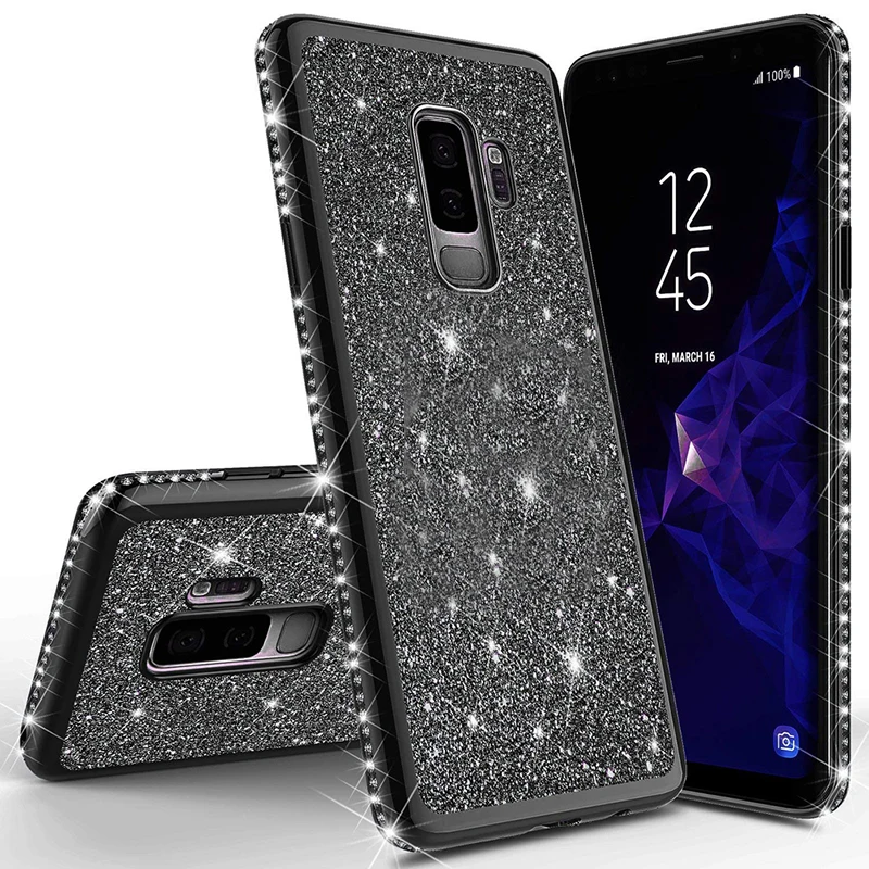Роскошные блестящие Порошковые чехлы для iPhone XS Max XR X 7 8 6S Plus Тонкий блестящий