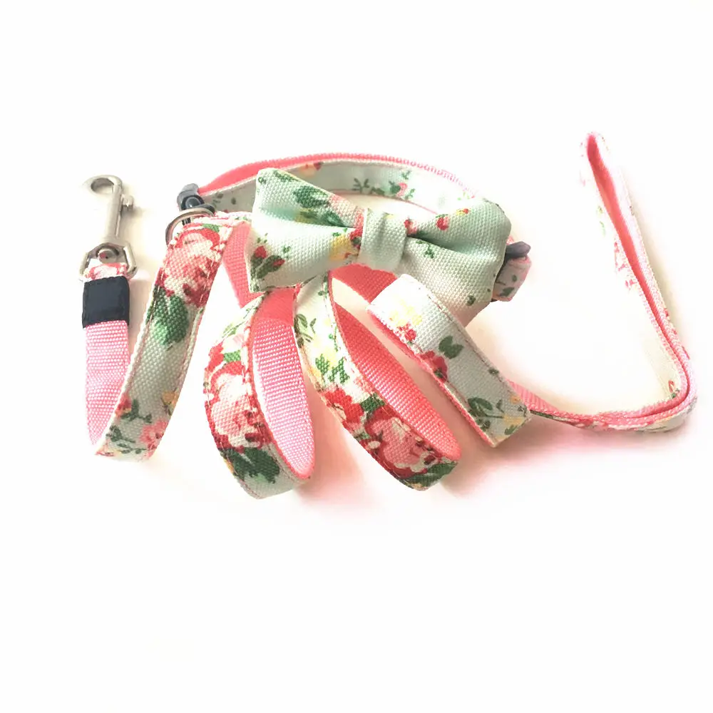Новое поступление нейлоновый хлопковый цветочный принт ошейник и поводок для