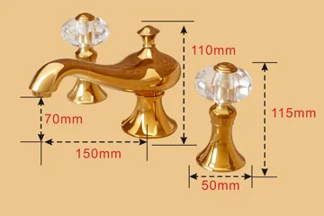 Роскошный золотой кран для ванной комнаты 8 дюймов латунный с