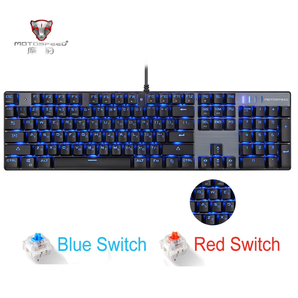 MOTOSPEED CK104 CK61 русская английская механическая клавиатура RGB подсветка анти-ореолы игровая клавиатура для Teclado игровой компьютер
