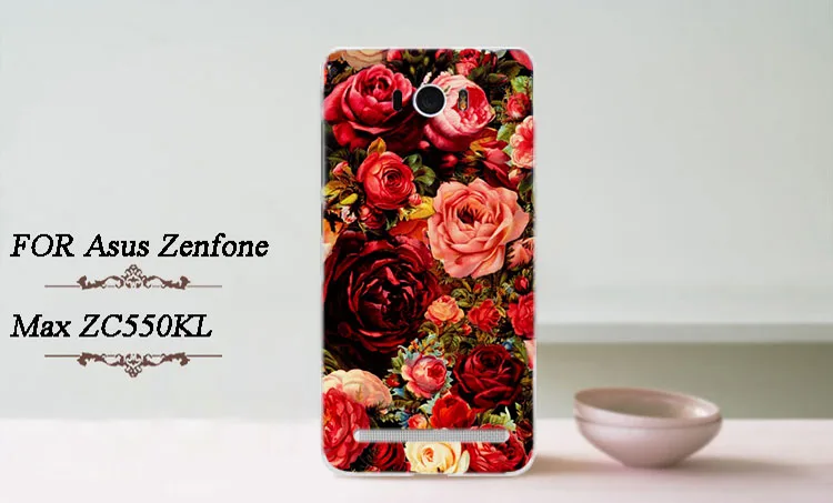 14 Patterns New Fashion DIY Design case For Zenfone MAX ZC550KL Beautiful Rose Flowers Eiffel towers hard cover Free Shipping | Мобильные