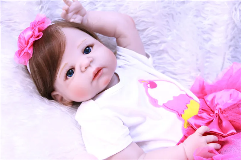 Полностью силиконовая виниловая Кукла Reborn Baby реалистичные куклы для девочек 23