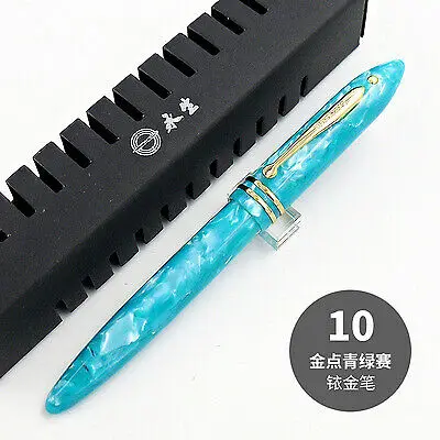 Sky Blue Golden Dot HERO wing sung 626 целлулоидная перьевая ручка F Перо - Цвет: Sky Blue Golden Dot