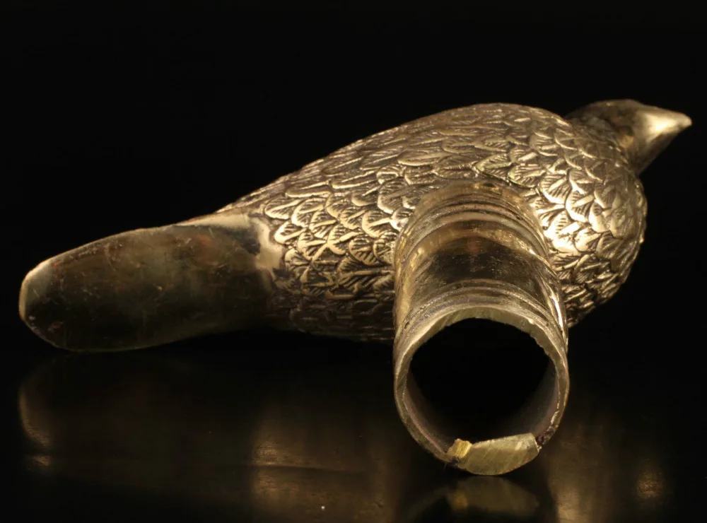 Коллекция старый латунь литье Птица статуя трость головы|head head|head stickhead statue |