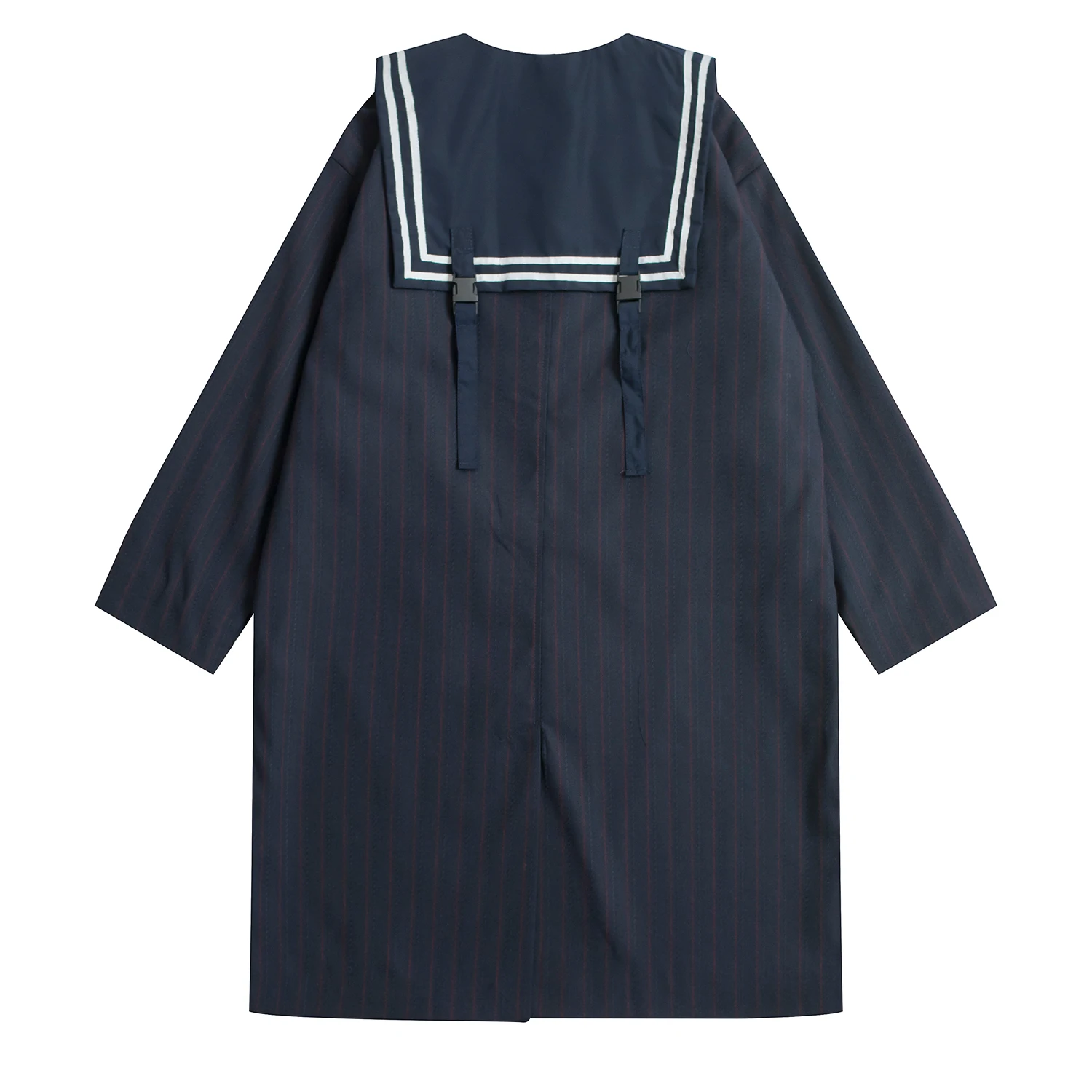 Женская Повседневная ветровка в полоску темно синий тренчкот с матросским