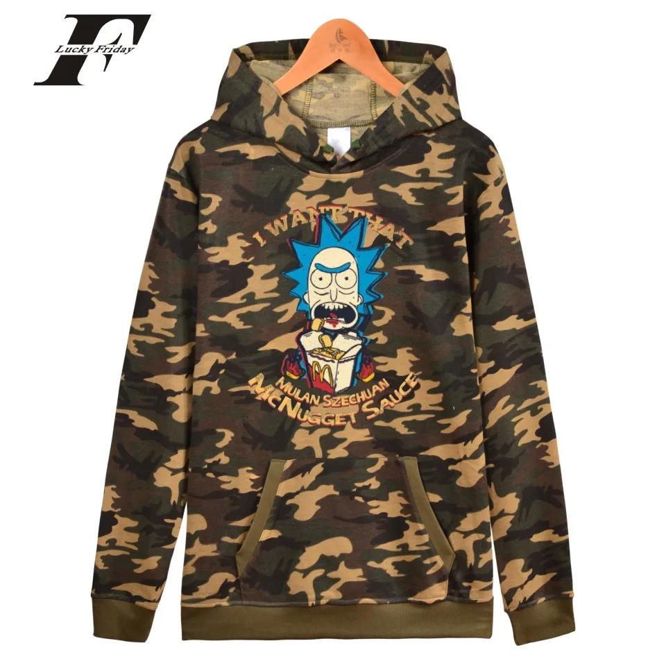 Толстовка с капюшоном Рик и Морти Харадзюку мужские толстовки принтом пуловер