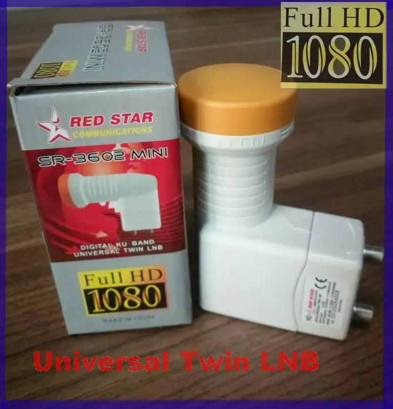 Красный SR 3602 лучший сигнал Full HD универсальный KU Band Twin LNB водонепроницаемый с