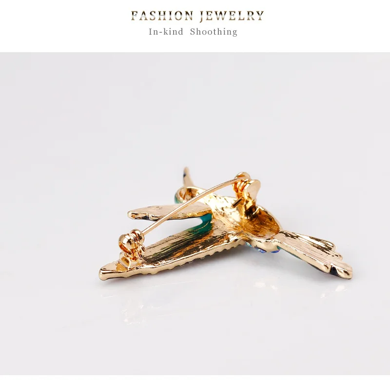 Funmor Bird Brooch Enamel Pin Crystal Jewelry For Women Men Suit Bag Scarf Accessories Party Wedding Ornaments Gifts Zinc Alloy