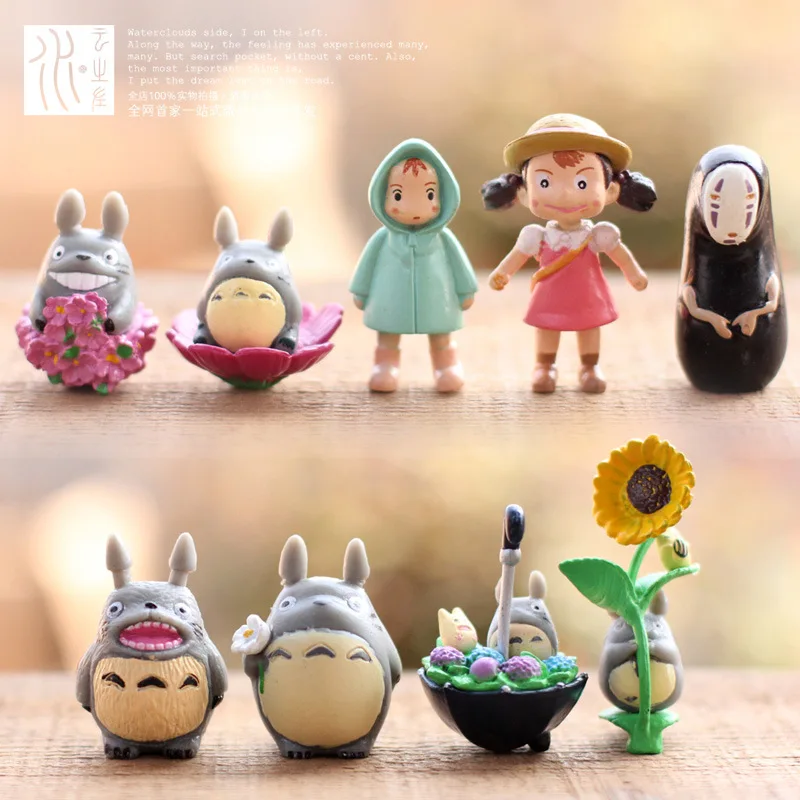 Kawaii Аниме Фигурка Тоторо для микро пейзажа детские игрушки 9 шт./лот аниме