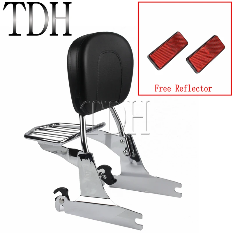 Motorcycle Chrome Sissy Bar Backrest Luggage Rack Detachable Holder For Harley Dyna Models 2002-Later | Автомобили и мотоциклы