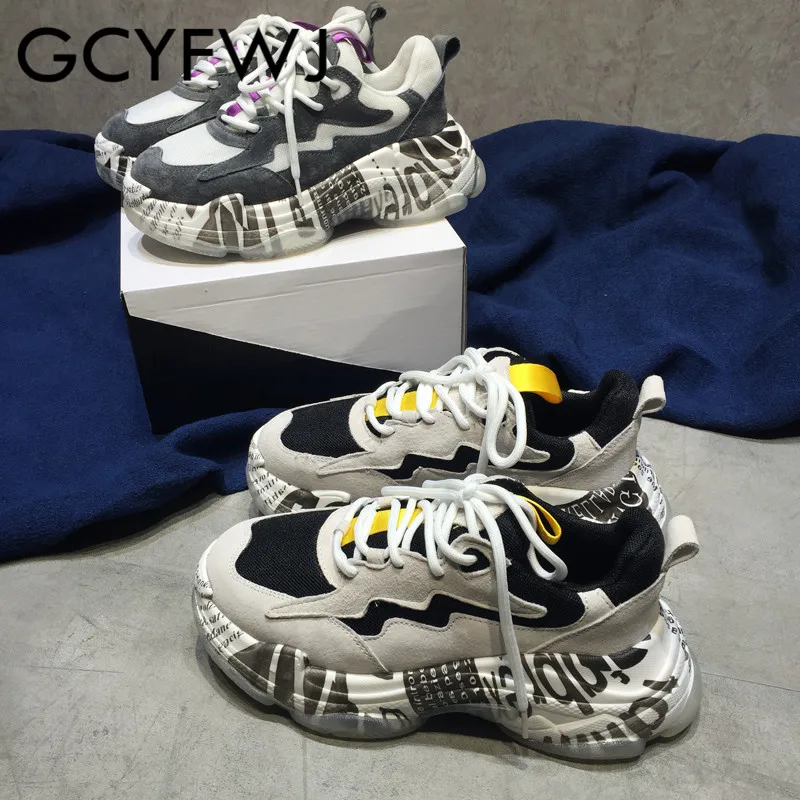 GCYFWJ/Новинка женские кожаные кроссовки в винтажном стиле дышащая женская обувь со