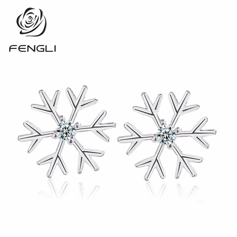 Женские Стразы FENGLI серьги-клипс серебро 925 ювелирные украшения для девушек