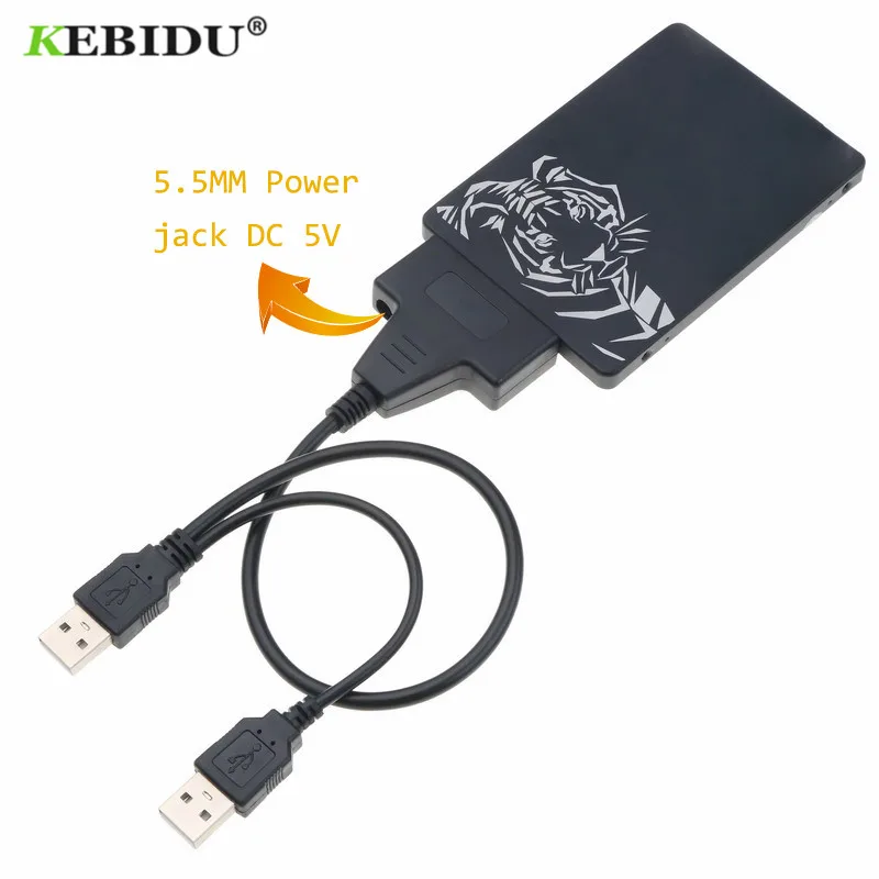 Kebidu двойной USB 2 0 к Sata + 22 Pin для 5/3 5 дюймового HDD SSD жесткого диска адаптер