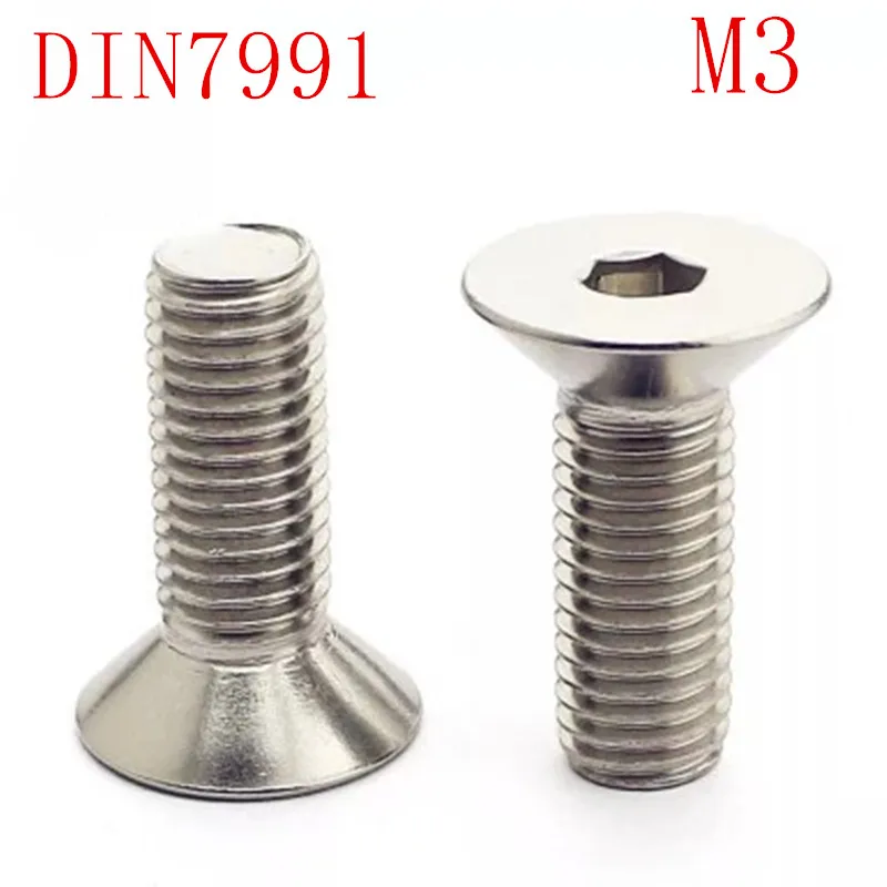 50 шт./лот DIN7991 M3 * 4/5/6/8/10/14/12/16/20/25/30/35/40/45/50 m3 A2 Шестигранная игрушка с плоской