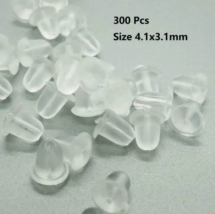 Silica gel 200 шт./лот, 5 мм, безопасная пуля, Бабочка, пробка, металлические, для изготовления женских украшений, аксессуары, сделай сам, части, затычки для ушей - Цвет: Silica gel