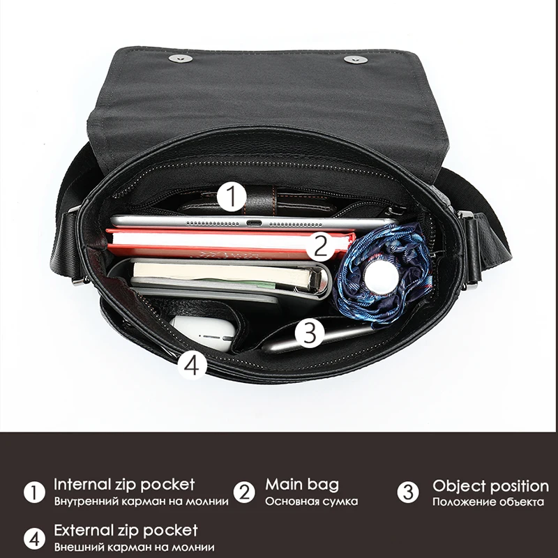 Кожаная сумка мессенджер MVA для мужчин повседневный деловой тоут через плечо