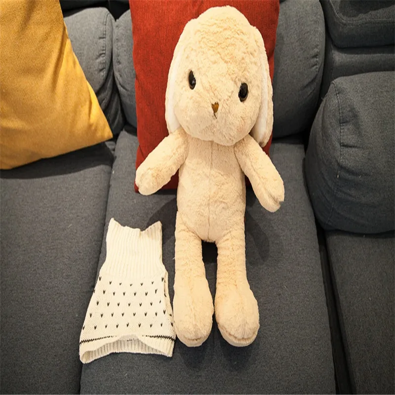 

35-105cm Big Hanging Ears Rabbits With Sweater Plush Toys Cute Bunny Doll Stuffed Soft Animal Pillow Kids Birthday Gift For Girl