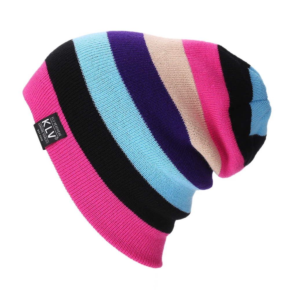 Women Men Fashion Rainbow Beanie Hat Knitted Winter Warm Ski Sports Cap | Аксессуары для одежды