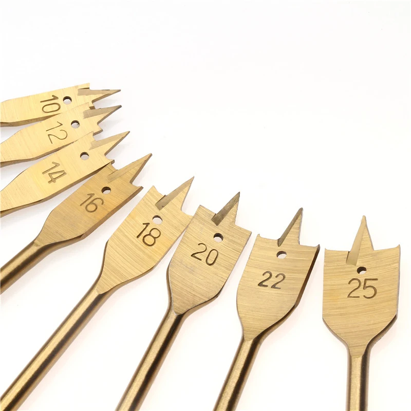 

10-25mm Flat Wood Drill 8PCS/Set HSS Wood Flat Drill Set Hole Saw Cutter Woodworking Tools for Wood