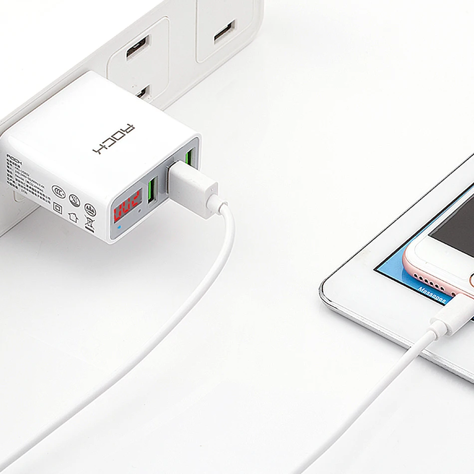 3 с usb-портом, светодиодная дисплей USB зарядное устройство рок ЕС Портативный Путешествия зарядки для Vivo стены Desktop тире тройной разъем с Бесплатный п