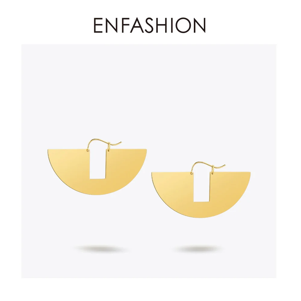 

Enfashion Lacquer Art Series Hand Painted Drop Earrings For Women Big Semi Circle Statement Earings boucle d'oreille femme EBQ18