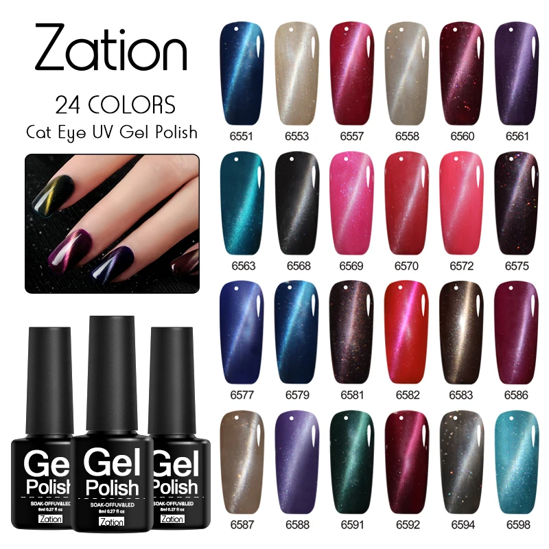 Гель лак zation Lucky Magnetic Cat Eye УФ из смолы Полупостоянный дизайн ногтей отмачиваемый