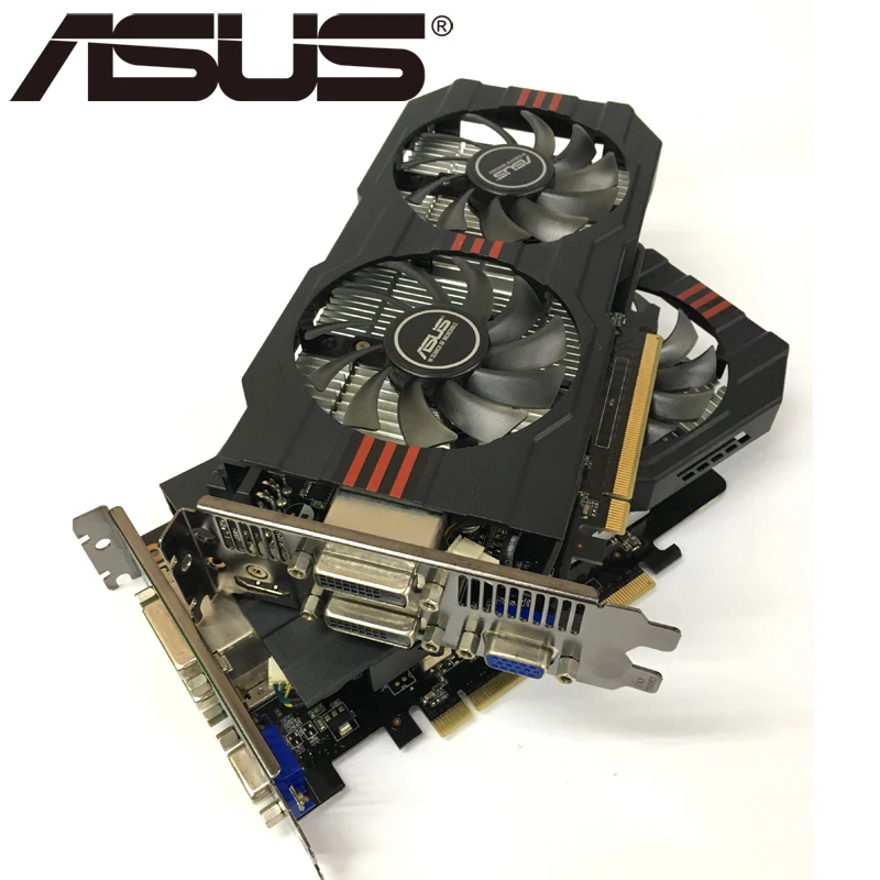 ASUS 2 штуки видеокарты GTX 750 Ti 2 Гб 128 бит GDDR5 видеокарты для nVIDIA Geforce GTX 750Ti используются VGA карты Hdmi Dvi