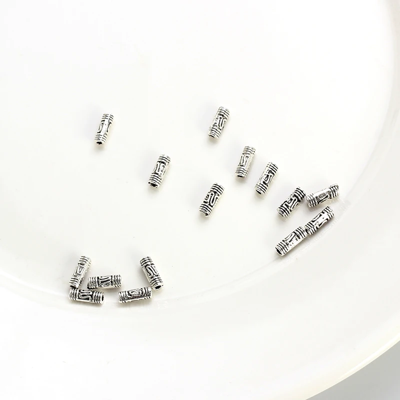 Винтажные прямоугольные шарики MEIBEADS из сплава цинка для браслета и ожерелий
