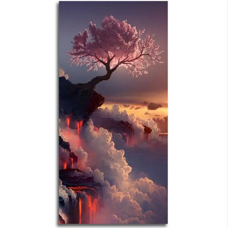 Алмазная вышивка Sakura стразы Вишня на фотографиях вулкана мозаика для вышивки