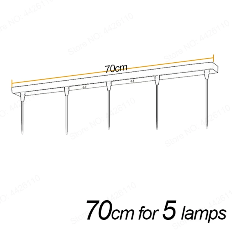 Bar 70cm 5 lamps Подвесной светильник аксессуар 3 лампы Длинные круглые потолочные навесы для подвесных светильников Подвесная лампа DIY - Цвет корпуса: Bar 70cm 5 lamps