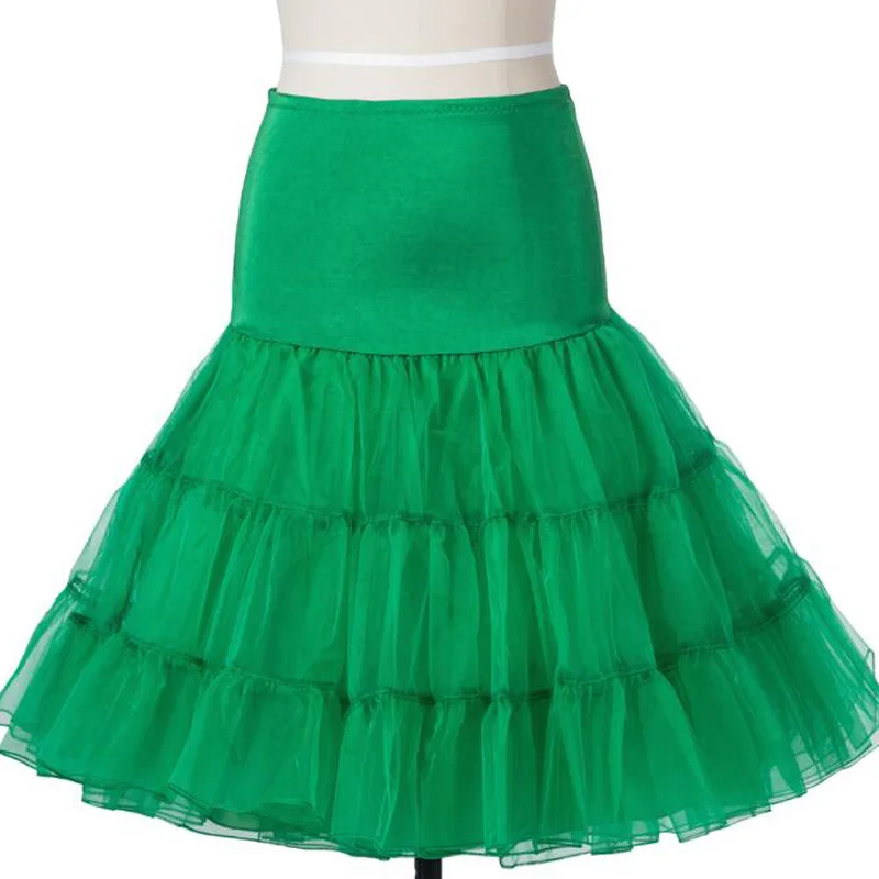 Green Skirt Белая и зеленая юбка из тюля пышный подъюбник с высокой талией юбка в стиле "Ретро" Лолита качели Винтаж 50 s 60 s рокабилли Кринолин Нижняя юбка - Цвет: Green Skirt