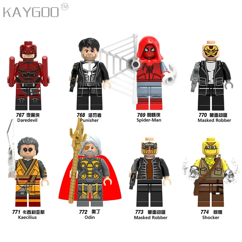 Одиночная продажа X0180 шокер даредьявол Каратель Legoingly фигурка Человек-паук