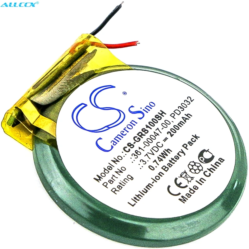 Аккумулятор Cameron Sino 200mAh 361-00047-00, PD3032 для Garmin Approach S1, Forerunner 110210210 W, S1, S1W