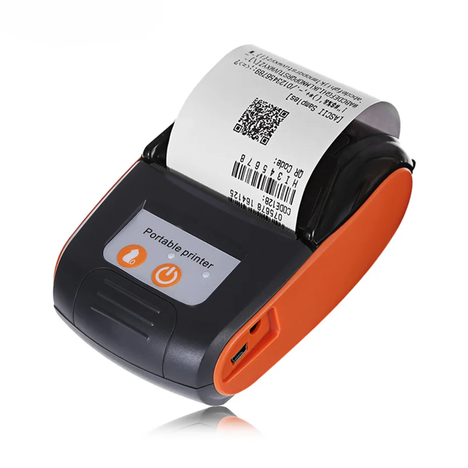 Issyzonpos мини-принтер с Bluetooth Термальный чековый портативный беспроводной принтер для Android iOS Loyverse склад розничный магазин торговый центр - Цвет: Orange Color