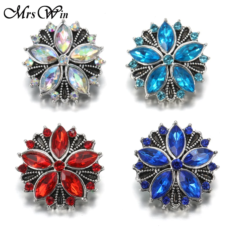 6 шт./лот красивый цветной кристалл цветок оснастка ювелирное изделие кнопки