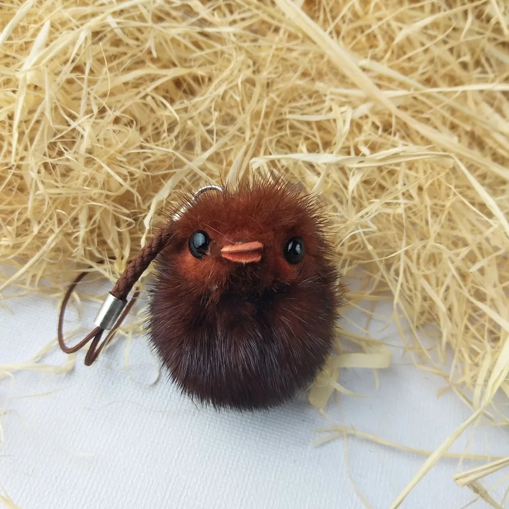 Миниатюрная цепочка для ключей Chick кольцо из натурального меха Модный милый