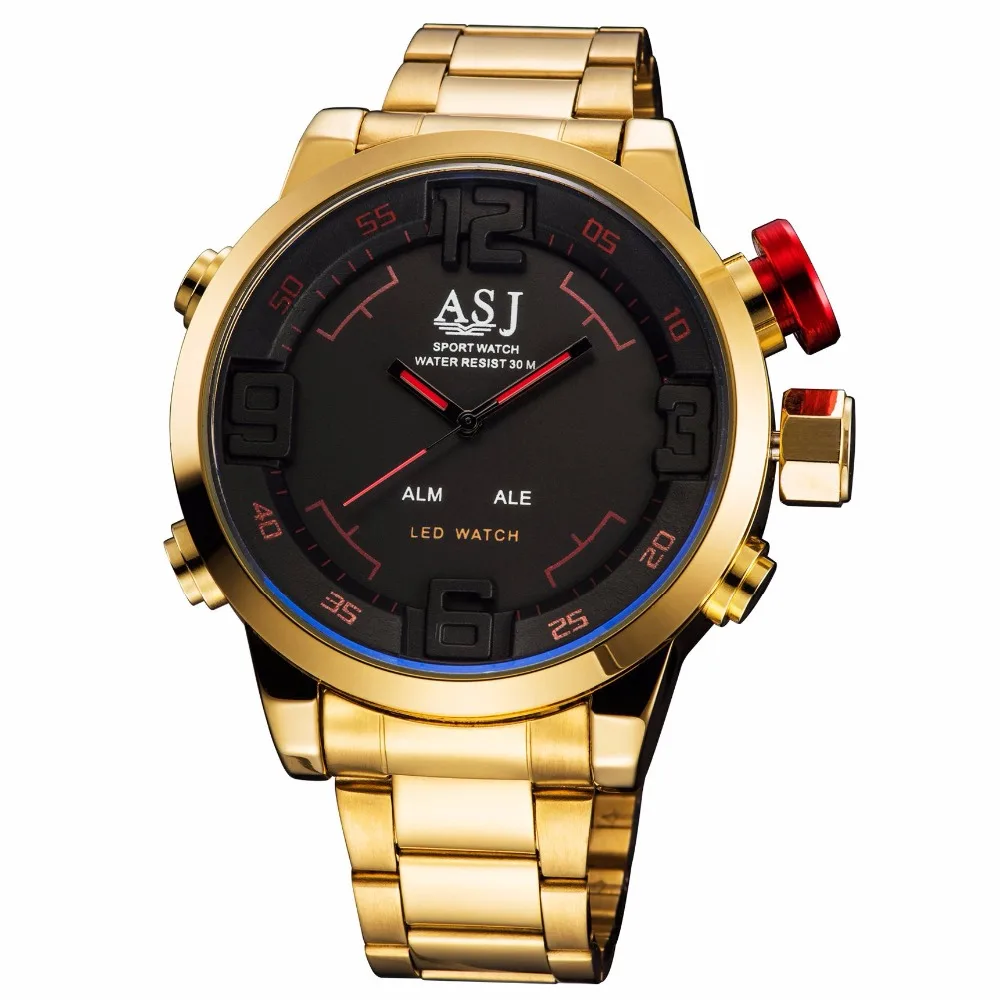 Известный бренд мужские золотые часы водонепроницаемые для мужчин полная сталь