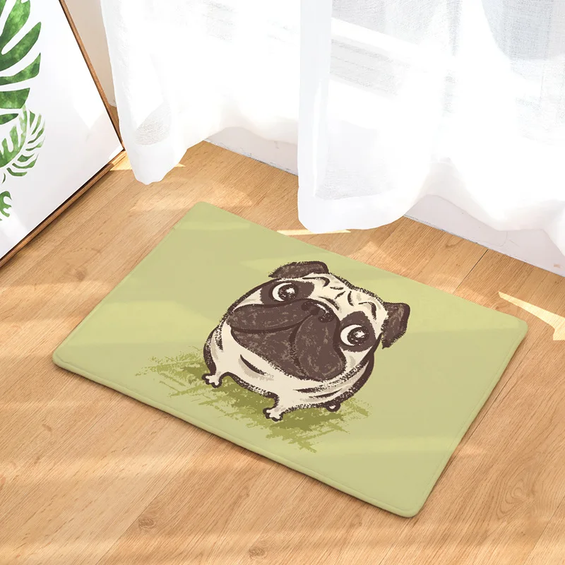 Нескользящие Коврики для пола SHIERJU милые Мультяшные коврики мопса собаки