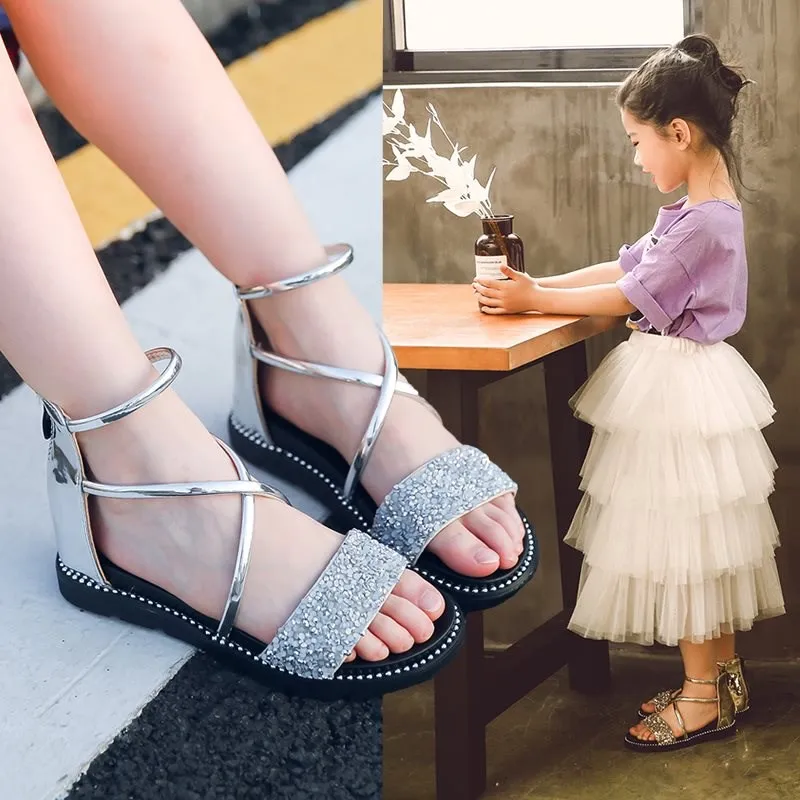 Сандалии для девочек Новинка лета 2019 модная детская школьная обувь маленьких