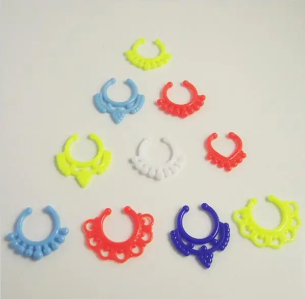 5 шт. неоновые серьги гвоздики для пирсинга носа|earring septum|fake piercing ringsnose ring |