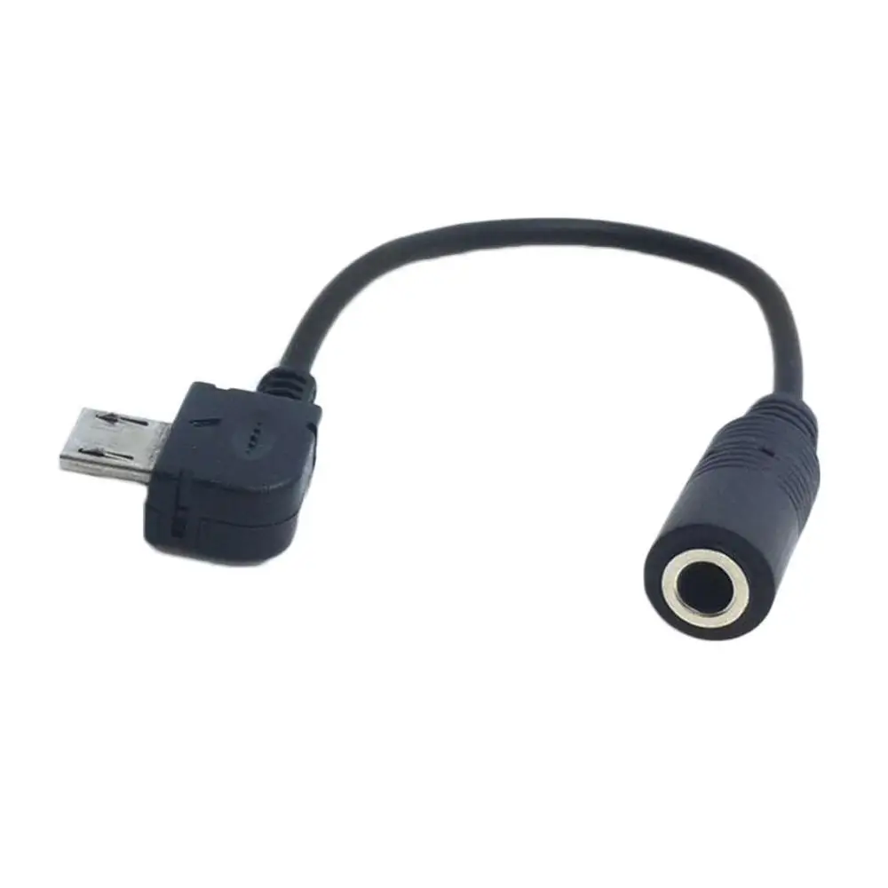 Черный Micro Universal USB to 3.5mm Female Stereo Jack Headphones Earphones Headset Audio Music Adapter Connector Cable Wholesale - Цвет: Черный