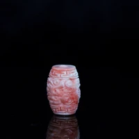 high quality pink artificial coral 1319mm drum cylinder column carving drogon diy men lady accessories loose beads 5pcs b933