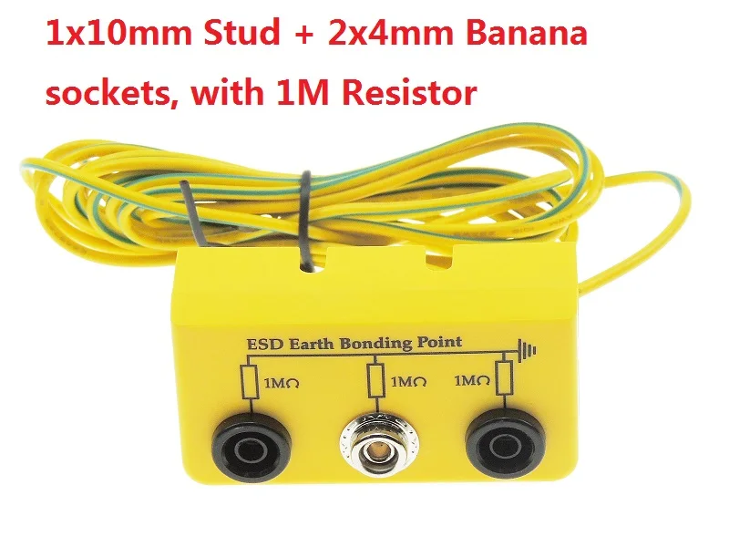 110 2Banana with 1M Антистатический Настольный станок для заточки дорожный установка анти-статический заземления Заземляющее соединение штепсельной вилки с ESD заземления резьбой раструбного соединения для ESD контрольные выводы вилки типа «банан - Цвет: 110 2Banana with 1M
